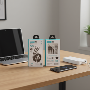 Cable metálico rápido Ansty 3 en 2 de 66W y 1.2M para Micro USB, USB-C y Lightning - Product Image 3