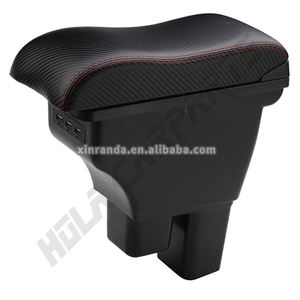 Boîte d'<span class=keywords><strong>accoudoir</strong></span> de console d'<span class=keywords><strong>accoudoir</strong></span> de voiture incurvée en fibre de carbone Organisateur de stockage <span class=keywords><strong>central</strong></span> noir avec USB pour Honda Fit <span class=keywords><strong>2008</strong></span>-2011 - Product Image 3