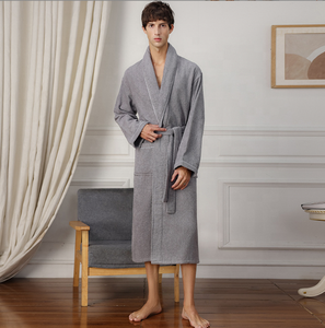 100% <span class=keywords><strong>cotone</strong></span> <span class=keywords><strong>bianco</strong></span> Unisex accappatoio spugna lunga addensare <span class=keywords><strong>camicia</strong></span> <span class=keywords><strong>da</strong></span> <span class=keywords><strong>notte</strong></span> per gli uomini e le donne - Product Image 3