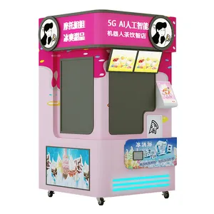 Máquina expendedora robótica de helados, café de belleza automático, té con leche, jugo, máquina expendedora todo en uno, quiosco de café