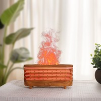 Diffuseur d'arômes Mini Cheminée 120ML, Humidificateur Ultrasonique avec Effet de Flamme Réaliste et Lumière Ambiante 7 Couleurs pour la Décoration Intérieure