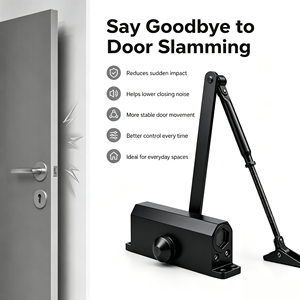 Heavy-duty <strong>Door</strong> Closer Hydraulic Buffer Automatic <strong>Door</strong> Closing Load Capacity 60-85 kg Hole Distance 188*19mm - Product Image 2