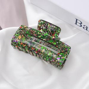 Pinces à cheveux élégantes en acrylique haut de gamme, style coréen, carrées, à sequins scintillants, pinces crocodiles pour femmes, idéales pour les soirées - Product Image 5