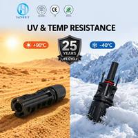 Conector Solar IP68 Impermeable de 1500V 30A, Enchufe CC para Sistema Solar Fotovoltaico, Contactos de Cobre, Nylon, Conector Solar de 30A