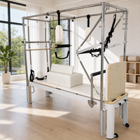 Table de Pilates Cadillac Reformer 3-en-1 en alliage d'aluminium avec kit complet de ressorts et système de poulies à cordes pour studio commercial et salle de sport