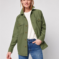 Blouson Bomber Haut de Gamme Matelassé en Coton Enduit Vert Olive Uni Réversible Écologique pour Femme, Respirant et Imperméable en Toile Tissée
