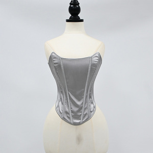 Luxury Satin Overbust Corset Top Women Sexy Lace up Bone <b>Waist</b> Trainer <b>Cincher</b> Body Shaper Bustier Shapewear Party Clubwear - Product Image 4