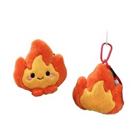 Nouveaux porte-clés en peluche mignons en forme de flamme, jouets en peluche créatifs de dessin animé, breloques de sac à dos pour couples, cadeau exquis pour enfants, vente en gros
