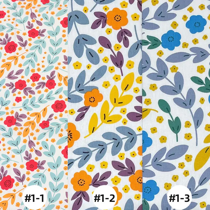 بسعر الجملة ، قماش بوبلين مطبوع من القطن ، تصميم زهور ، قماش نسائي مزخرف