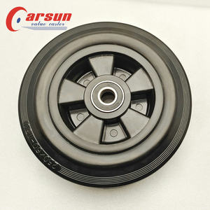 Nouvelles roues en caoutchouc noir Carsun 200 mm (8 pouces) avec noyau en aluminium, double roulement à billes, haute résistance à l'usure et aux chocs, pour usage commercial - Product Image 6
