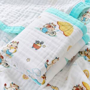 Couverture d'emmaillotage pour bébé en coton mousseline, serviette de bain en gaze, couverture enveloppante, douce pour la peau et respirante, couverture pour bébé - Product Image 1
