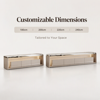 Meuble TV moderne, durable et écologique avec rangement, plateau en pierre frittée, mobilier de salon