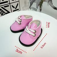 Chaussures de poupée en PU unies de 5,5 cm, vente en gros d'usine, pour poupées American Girl de 14 pouces, 6BJD, 20 cm, 30 cm, et poupées espagnoles, pour tenues et décoration