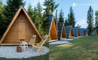 Cabane en bois triangulaire / petite maison / pod de camping