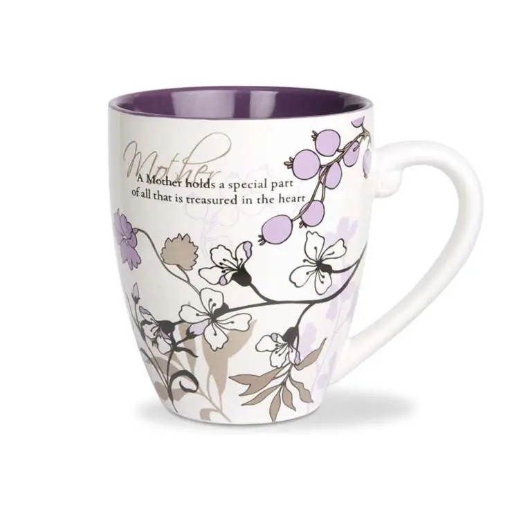 Wholesale ceramic custom Size Decal Two Sides Inside Color Ceramic Tea Cups Coffee Porcelain Mug