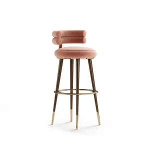 Hocker Moderne Stühle für Leder Gold Küche verstellbare Metall Industrie Restaurant Set Barhocker mit Rückenlehne