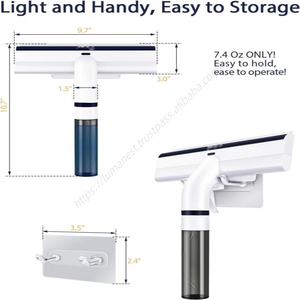 Vente en gros : Nouvelle conception de raclette à vitres 4-en-1 brevetée avec long manche et pulvérisateur de nettoyage en silicone pour la collecte de l'eau - Product Image 3