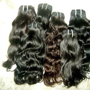 Aceptamos Pedidos de Muestra, Cabello Indio Remy Virgen Sin Procesar, Trama Simple, Ondulado, Negro Natural, 100g, Precio al por Mayor - Product Image 1