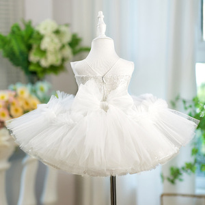 <span class=keywords><strong>Vestido</strong></span> de Tul <span class=keywords><strong>Blanco</strong></span> para Niña de las Flores para Boda, Apliques de Lujo, Estilo Princesa, Largo hasta el Suelo, <span class=keywords><strong>Vestido</strong></span> de Primera Comunión - Product Image 4