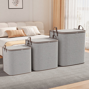 Sac de rangement <span class=keywords><strong>pour</strong></span> couette non tissée pied de poule moderne Boîte de rangement <span class=keywords><strong>pour</strong></span> <span class=keywords><strong>garde</strong></span>-<span class=keywords><strong>robe</strong></span> de ménage <span class=keywords><strong>pour</strong></span> le <span class=keywords><strong>déménagement</strong></span>, la finition et l'emballage des vêtements - Product Image 3