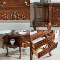 Console en bois massif de style américain vintage, console d'entrée de luxe, armoire de couloir, meubles pour villas et hôtels