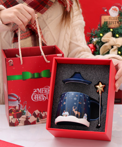 New Style Unique Gold Star Blender Milk Tea Cup Coffee Mugs Luxury 12oz Ceramic Mug Christmas Gift Box Set - Product Image 3