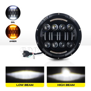 Faro LED Rotondo GOODZOOM da 7 Pollici, Luci Anteriori LED DRL con Fascio Alto/Basso, Luce Spot per Guida 6000K per Fuoristrada Wrangler - Product Image 1