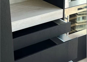 Armoire de rangement multifonctionnelle noire moderne avec distributeur intégré et four de luxe pour l'intérieur de la maison - Product Image 6