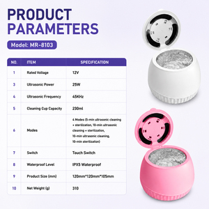 MRY-Nettoyeur ultrasonique de fausses dents pour <span class=keywords><strong>bijoux</strong></span> dentaires, protège-dents et protège-dents, étanche IPX5 - Product Image 6