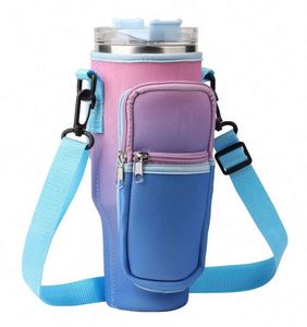 Échantillon gratuit : Sac isotherme pour bouteille d'eau avec bandoulière réglable, housse pour gobelet en acier inoxydable - Product Image 2