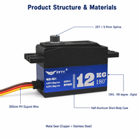 Servomoteur RC à couple élevé 12KG, moteur à engrenages métalliques, 4.8V-6.0V, OEM ODM personnalisé pour kit de projet robotique mécanique DIY