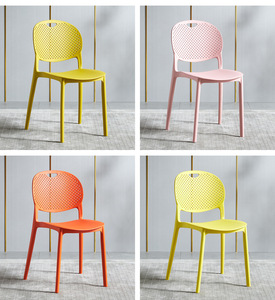 Sillas Nórdicas de Plástico, Taburetes de <span class=keywords><strong>Alta</strong></span> Gama, Sillas Apilables para Adultos, Sillas de Comedor Domésticas de PP Reforzadas y Sencillas - Product Image 6