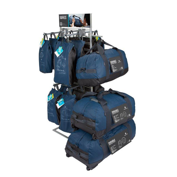 Wire Backpack Display Stand Three-sided Free Standing Metal Customizable Carton Box Powder Coating Apache 3 Layers Customizable — view 2