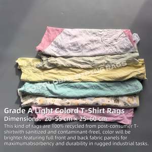 Trapos de limpieza de algodón esterilizados de 10 kg, color claro, tipo camiseta, para exportación a Singapur - Product Image 2