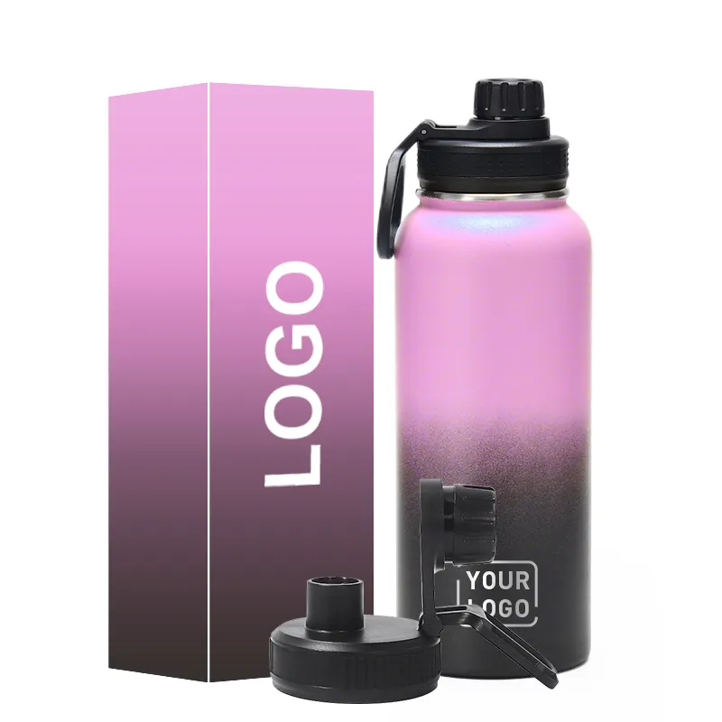 Customize multi size 32oz 40oz 64oz stainless steel vacuum flask gym sport double wall vacuum insulated water bottle