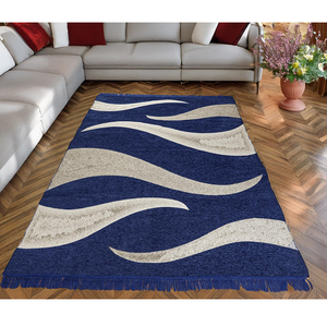 Tapis en chenille géométrique de designer 5x7 pieds pour le sol dans le salon, la chambre et le hall Style de la maison Taille 150x210 cm - Product Image 1