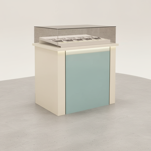 Mostrador de Exhibición Moderno para Minoristas, Mesa de Exhibición con Tapa de Vidrio, Gabinete de Almacenamiento con Iluminación LED para Joyería y Óptica - Product Image 2