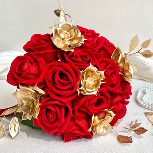Ramo de Rosas Artificiales Qingyu Chronicle, Decoración de Seda para Bodas, para Sesión de Fotos de Novias - Product Image 2
