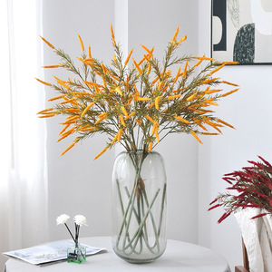 Fleurs artificielles Yoshinobu, fleurs en vase rouge orangé, décoration nordique pour la maison, arrangement de verdure d'automne - Product Image 1