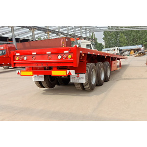 ZW 3/4 essieux 20 pieds 40 pieds lit plat semi-remorque conteneur Transport lit plat camion remorque - Product Image 1