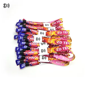 Festival Waterproof NFC Fabric Bracelets RFID Wristband NTAG213 Woven NFC Wristband