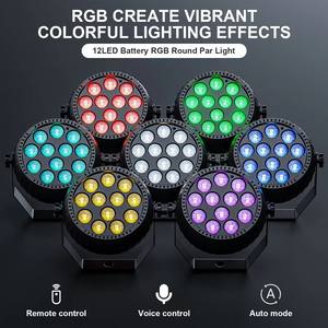 Faretto Portatile Mini RGB a 12 LED Ricaricabile DMX Strobo per Palcoscenico, Discoteca, DJ, KTV, <span class=keywords><strong>Bar</strong></span>, Club Notturno, Wireless a Batteria - Product Image 2