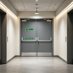 <span class=keywords><strong>Porte</strong></span> coupe-feu double en <span class=keywords><strong>acier</strong></span> homologuée UL/CE avec barre anti-panique, <span class=keywords><strong>porte</strong></span> de sortie d'urgence, résistance au feu 90/180 minutes, <span class=keywords><strong>porte</strong></span> de sécurité anti-fumée - Product Image 5