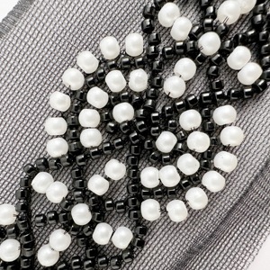 Kustom Obral Besar Renda Renda Renda Trim Mutiara Manik-manik Renda Potong Pita Kain untuk Gaun - Product Image 3