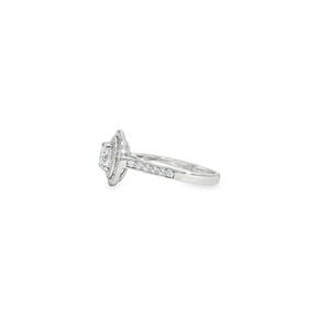 Anillo personalizable de oro blanco de 18 quilates con doble Halo, diamantes cultivados en laboratorio, montaje de banda de boda de compromiso de lujo - Product Image 4