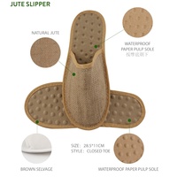 Pantoufle de Massage en Jute naturelle marron écologique, prix d'usine, avec semelle en Fiber de coco et papier imperméable personnalisé