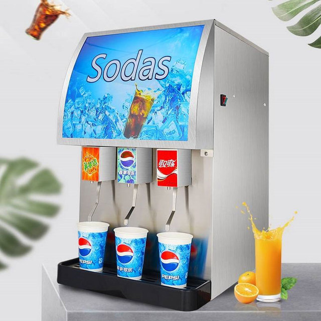 Soda Fountain Machine for Cold Drink Shop 3 Flavor Cola Dispenser Carbonated Beverage