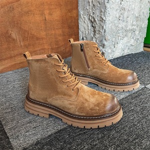 2026 New Design Genuine <b>Leather</b> Ankle Custom Logo Casual <b>Work</b> Outdoor Hiking Shoes Lace-Up Platform Breathable Autumn Winter - Product Image 3