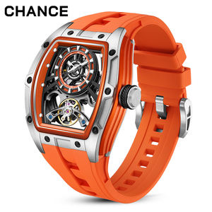 Montres automatiques pour hommes à cadran ajouré, boîtier en acier inoxydable, mouvement mécanique, montre-bracelet étanche 3ATM - Product Image 1