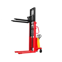 Nouveau transpalette semi-électrique rechargeable du fournisseur chinois du Jiangsu, élévateur à fourche, levée 3m, 1100mm, 1 tonne, pneus pleins, électrique latéral